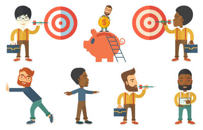 有效的企業(yè)管理培訓計劃和領(lǐng)導力發(fā)展咨詢服務(wù)平面圖標集抽象矢量插圖